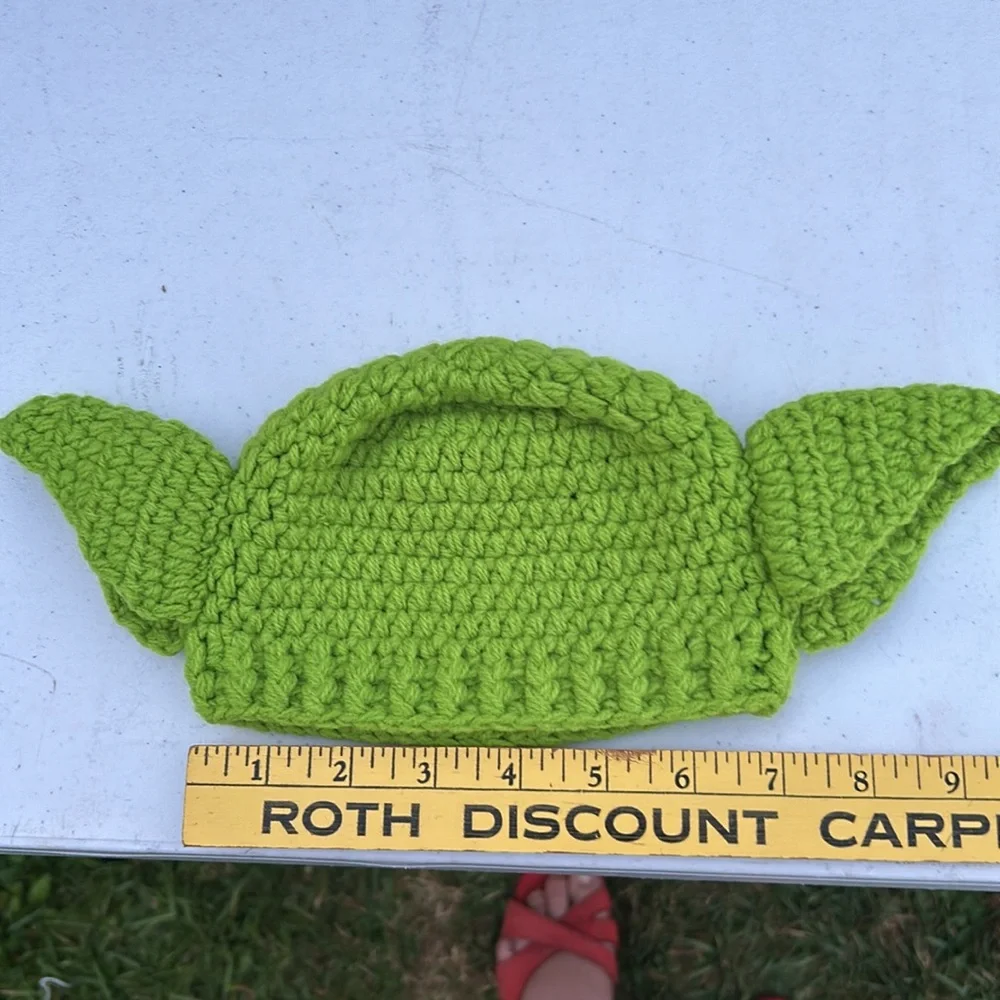 NWOT Baby YODA Costume Hand Crochet Hat & Diaper Cover Outfit Star Wars photo op - Picture 4 of 7
